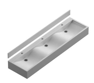 Wave Corian Wash Trough - 1500mm